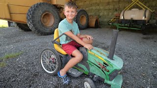 Playing with our race tractor on the farm compilation  Tractors for kids [upl. by Leahcim]