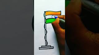 🇮🇳 O DESH MERE SONG  Independence Day Drawing  Indian Flag drawing 🇮🇳 shorts india [upl. by Yltneb]