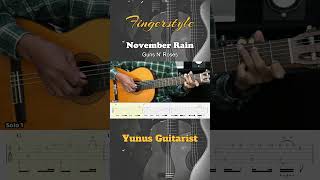 November Rain  Guns N Roses  Fingerstyle Guitar Tutorial  TAB amp Lyrics [upl. by Attenwahs]