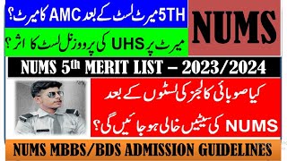 NUMS 5th Merit list and Expected Closing merit 20232024 education info with Rehan [upl. by Nahtanaoj]