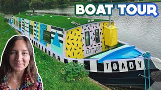 AMAZING Canal Boat TOUR  House Boat Walkthrough [upl. by Ahsinauq796]