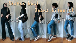 SHOPEE HAUL JEANS HIGHWAIST JINISO pt 3  kakpit channel [upl. by Suoivart]