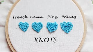 How to make the different types of the embroidery knots [upl. by Anelehs]