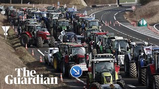 Farmers besiege Paris as protests spread to Brussels [upl. by Rezzani395]