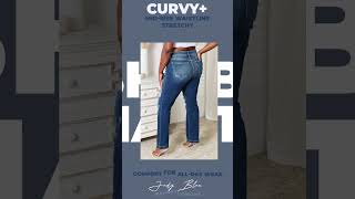 Judy Blue Curvy Mid Rise Hand Sand amp Destroy Bootcut Jeans💙jeans denim denimjeans pants [upl. by Gaston]