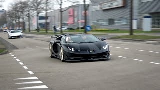 Straight Pipe Lamborghini Aventador SVJ Roadster Novitec Torado  Loud Accelerations [upl. by Gniy]