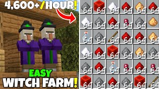 Minecraft Bedrock FAST WITCH FARM Tutorial GunpowderRedstone Farm MCPE Xbox PS5 PC [upl. by Ephrayim]