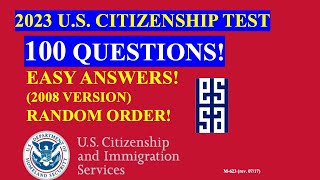 2023  100 Civics Questions for the US Citizenship Test 24 [upl. by Lered]