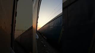 12179 Lucknow Jn  Aga Fort Intercity Express Crossing A Freight Train indianrailways [upl. by Rennug]