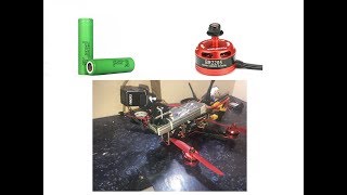 Testing DIY 2S Battery Samsung 2500mah INR1865025R  5 inch quad with 2205 motor [upl. by Manas]