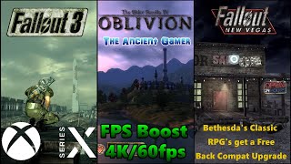 FPS Boost Fallout 3 Fallout New Vegas and Oblivion 60fps Gameplay on Xbox Series X 4K [upl. by Eesdnil]