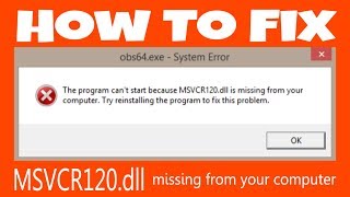 How To Fix MSVCR120dll is Missing from Your Computer 100  Solve [upl. by Nostets]