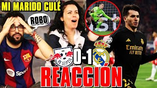 HINCHA MADRIDISTA REACCIONA al LEIPZIG 01 MADRID con mi MARIDO CULÉ ¡GOLAZO BRAHIM y HÉROE LUNIN [upl. by Rabka587]