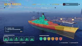 Schiffsvorstellung Schlachtschiff Tirpitz mit Skillung und Strategie  Warships Legends [upl. by Kumler]