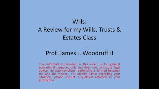 Wills Review Wills Trusts and Estates Class [upl. by Walton867]