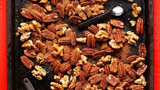 1Pan Candied Spiced Nuts  Minimalist Baker Recipes [upl. by Bacon]