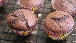 How To Make Muffins In Microwave Convection Oven  Chocolate Muffins Recipe by Madeeha [upl. by Ojyma]