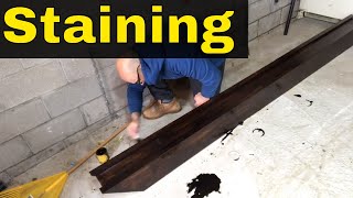 Staining A Wood Fireplace MantelPine WoodDIY [upl. by Sharron]