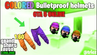 SOLOHow to get COLORED BULLETPROOF HELMETS in GTA 5 OnlineAFTER PATCH 160tricz [upl. by Jarlen677]