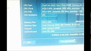 Intel Core 2 Duo E4400 20 GHz  Overclock 345 разгон [upl. by Adian223]