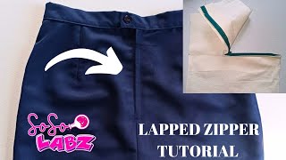 How To Sew A Lapped Zipper  Beginner Friendly Tutorial  SoSoLabz [upl. by Nnair]