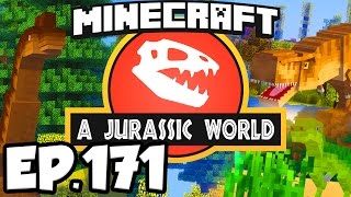 Jurassic World Minecraft Modded Survival Ep171  MOSASAURUS amp LIOPLEURODON TEST Dinosaurs Mods [upl. by Riker]