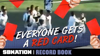 An Argentinian match once had a record 36 red cards  Record Book [upl. by Cirtap]