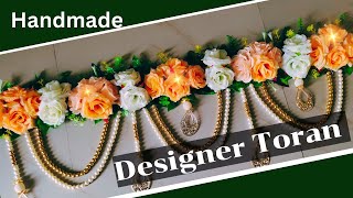 Artificial Flower Toran Making Idea  Diy  Designer Toran Making At Home  Simple amp Easy Bandhanwar [upl. by Attevad]