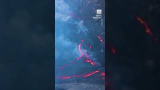 Nene seen flying over lava from Kilauea eruption [upl. by Anile]