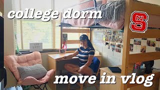 COLLEGE DORM MOVE IN VLOG  Freshman Year  NC State University [upl. by Chester]