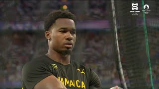 Roje Stona Wins Jamaica its 1st Gold In Paris Olympics discuss throw new Olympic record 7000m [upl. by Gaskill]