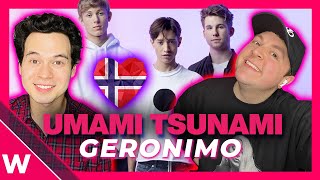 Umami Tsunami  Geronimo REACTION  MGP 2023 Norway at Eurovision [upl. by Ekaj]