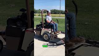 Take a load on and off — safe trailer onboarding for your zeroturn mower [upl. by Ahsercul49]