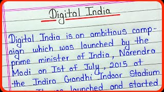 Digital India essay in english writing for students [upl. by Eserehc]