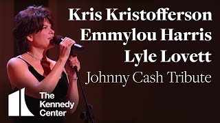 Kris Kristofferson Lyle Lovett Emmylou Harris Johnny Cash Tribute  1996 Kennedy Center Honors [upl. by Broddie]