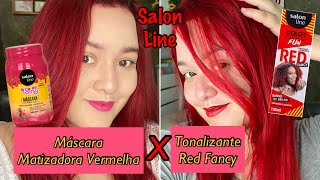 Batalha Máscara Matizadora Vermelha x Tonalizante Red Fancy  Salon Line Resenha [upl. by Hawk809]