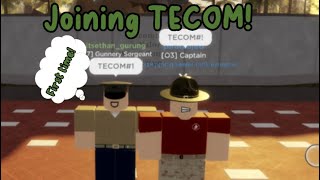 Joining Roblox USMC TECOM for the first time Series [upl. by Pearle]