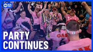 Penrith Panthers Continue Celebrations After Historic FourPeat  10 News First [upl. by Isador]