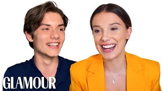 Millie Bobby Brown and Louis Partridge Take a Friendship Test  Glamour [upl. by Patrich850]