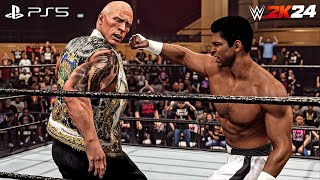 WWE 2K24  Muhammad Ali vs The Rock  ECW Main Event Match  PS5™ 4K60 [upl. by Neehcas]