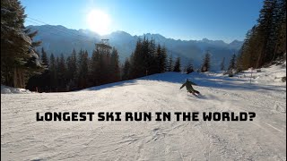 Skiing One Of The Longest Ski Runs In The World  Hochjoch Totale [upl. by Haon151]