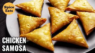 CHICKEN SAMOSA  MAKE CHICKEN SAMOSA AT HOME  CRISPY CHICKEN SAMOSA [upl. by Doralin]