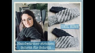 Handwärmer Muff stricken Schritt für Schritt Teil Eins I Sarah van Draad [upl. by Alistair329]