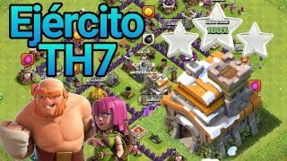 Ejercito de Ayuntamiento nivel 7  3 estrellas  Clash of Clans [upl. by Atihana]