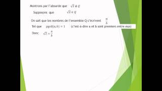 exercice de maths Le raisonnement par labsurdeتمرين في الرياضيات،البرهان بالخلف [upl. by Aloiv]