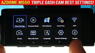 Azdome M550 Dash Cam Full Menu amp Best Settings 4K 2K HD GPS Park Mode Night Vision amp WIFI App [upl. by Vel]