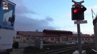 Železniční přejezd SSSR Chrudim 2 P5374  910  13112016  Czech railroad crossing [upl. by Anilec297]