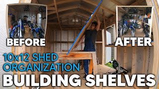 Building Storage Shelves In My Shed  Satisfying Before and After [upl. by Lletnahc]