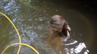 Metal Detecting an old river crossing and dredging the creek  Nugget Noggin [upl. by Wain]