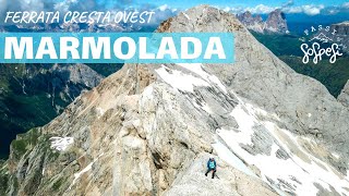 Ferrata Cresta Ovest a Punta Penia 3343 mt  MARMOLADA  Dolomiti [upl. by Zoie]